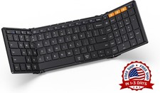 Teclado Bluetooth plegable, portátil, inalámbrico con teclado numérico (Negra) picture