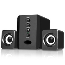 Stereo Bass Sound Computer Speakers Subwoofer3.5mm USB Wired for Desktop Laptop picture