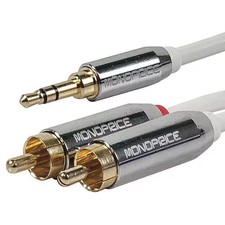 Monoprice Audio Cable,3.5mm,RCA,M/M,10 Ft 9301 Monoprice 9301 844660093015 White picture
