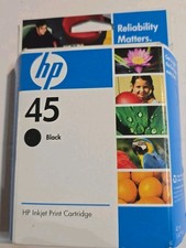 HP 45 Black Ink Cartridge 51645A  New Genuine Sealed Exp 2009 Ships Fast picture