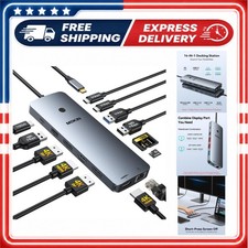 MOKiN 14-in-1 USB-C Dock Dual Monitor 4K HDMI DisplayPort Ethernet picture
