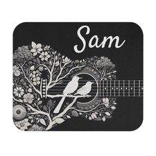 Guitar Bird Guitar Mouse Pad Personalized (Rectangle) bird watcher lover music picture