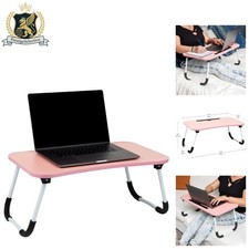Stylish Pink Folding Lap Desk - Enhance Work Comfort with Adjustable Height picture