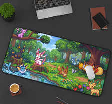 Enchanted Pokémon Forest Desk Mat | Eeveelutions Characters, Play Mat, Mouse Pad picture