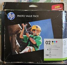 May/2020 HP 02 Custom Ink Cartridges & 150-Sheet Photo Paper GENUINE picture