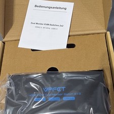VPFET Dual Monitor 2x2 KVM Switch Box HDMI 2.0 4K120Hz USB 3.0 Black picture