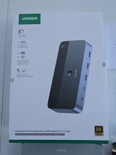 UGREEN 8K@60Hz Displayport KVM Switch 2 Monitors 2 Computers, Aluminum with 4 US picture