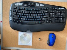 Logitech 350 Wireless WAVE Keyboard Russian Cyrillic characters, Mouse, Dongle picture