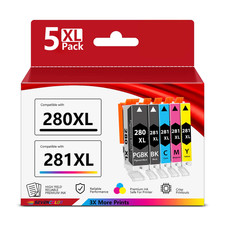 PGI-280XL/CLI-281XL High Yield Ink Cartridge set | 5-Pack, 1PGBK/ 1BK/1C/1M/1Y picture