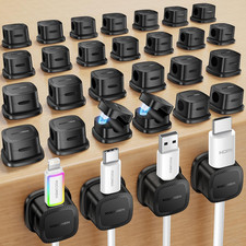30 Pack Magnetic Cable Clips Cord Organizer Adjustable Wire Holder Desk picture