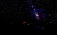 Landscape sky stars space nebula night nature volcano Custom Gaming Mat Desk picture