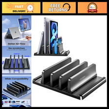 3-Slot Vertical Laptop Stand Organizer - Adjustable Desktop Storage Holder, Spac picture