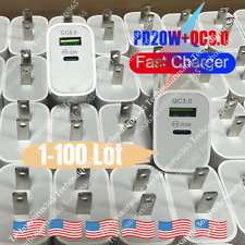 Lot 20W PD QC Fast Charger USB C Power Adapter Block For iPhone 15 14 13 12 11 X picture