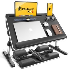 2-in-1 Foldable Bed Lap Desk with Cushion, Adjustable Height & Angle, Wrist Rest picture