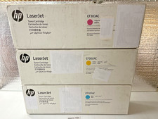 HP 827A Toner CMY Color Set (3) CF301AC CF302AC CF303AC OEM NEW Sealed MFP M880 picture