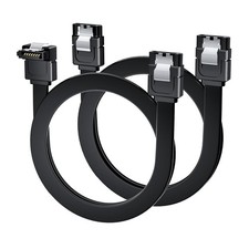 SATA III Cable 2 Pack 1 Straight 1 Right Angle 3ft High Speed Cables for PC picture