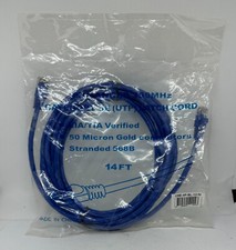 CP TECH C5E-4P-BL-14-M CAT 5E UTP 350 MHZ PATCH CORD 14 FT BLUE MOLDED LOT OF 9 picture