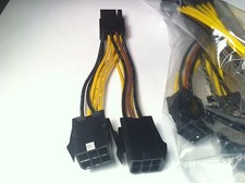 2 pcs  DUAL 6 PIN TO 8 PIN PCIE  GRAPHIC CARD POWER  ADAPTER CABLE,ORIGINAL ONE picture