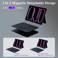 iPad Pro 13-inch (M4 2024 / M5 2025), Magic-Style Magnetic 7 Color Keyboard Case picture