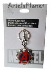 Disney Parks Marvel Avengers Rotating Spinning Metal Keychain Bag Charm picture