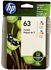 New Genuine HP 63 Color 2PK Ink Cartridge DeskJet 1110, 1112, 2130 picture