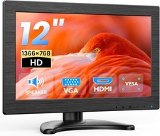1366x768 HD 12-inch Small Monitor for Computer PC Security Camera Raspbery Pi picture