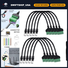 10Pcs 1ft RJ45 Male to 8Pin Screw Terminal Adapter for CCTV DVR Security Systems picture