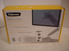 Fellowes Platinum Series Adjustable Single Monitor Arm, Up to 32