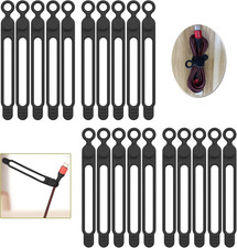 [20Park] Silicone Cable Ties, Reusable Cable Management Organizer, Cord Tie,Mult picture