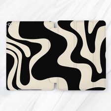 Black Beige Waves Wraps Case For iPad 10.2 Mini 7 10.9 Pro 11 12.9 11 Air 5 11 picture
