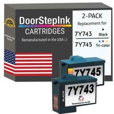 DoorStepInk Compatible Ink Cartridge for Dell Series2 7Y743 Bk / 7Y745 Color-USA picture