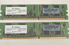 Lot Of 2, 128MB RAM, DDR, 400, CL3, - Infineon HYS64D16301GU-5-C C5E42418 PC3200 picture
