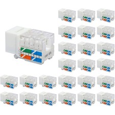 RJ45 Cat6A Keystone Jack Listed 25-Pack, 10 Gbps Slim Profile Modular Ethernet picture