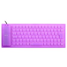 Foldable Flexible 85 Keys USB Wired Roll up Silicone Keyboard Purple for Laptop picture