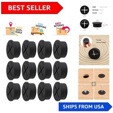 Durable 1 Inch Black Silicone Grommets - Perfect for Wire Hole Covers, 12 Pack picture