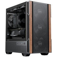 Okinos Genuine Walnut Wood Micro ATX Case, MATX PC Case with 4 × 120mm Black  picture