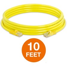 2 PCS Yellow Cat5e Patch Cable Cat5 Ethernet Cord RJ45 Connectors LAN UTP Wire picture