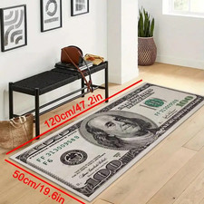 1Pc Interesting Portrait & Dollar Bill Pattern Rug, Modern Creative Cartoon INS picture