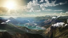 Landscape mountains lake clouds Custom Gaming Mat Desk picture