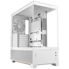 Antec C6WOODWHITE C6 Wood Mid-tower Case, Three-sided Tempered Glass, High picture