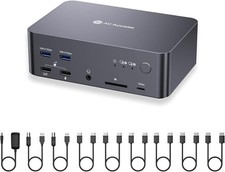 AV Access 8K KVM Switch 3 Monitors 2 Computers, DP KVM Dock for Desktop PCs | 8K picture