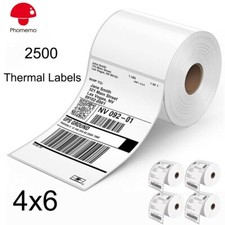 2500PCS Phomemo 4x6 Direct Thermal Shipping Labels Address Mailing Sticker Paper picture