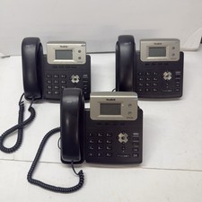 Yealink SIP-T21P E2  Dual-line Phone Lot Of  Three 3 W/stands And Ethernet Cords picture