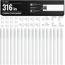 EVEO Cable Hider Wall 306” - Cable Raceway Cord Hider - Wire Covers for Cords on picture