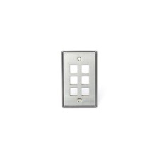 Leviton 43080-1S6 Stainless Steel Quickport Wallplate Single Gang 6-Port picture