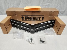 Panduit Netkey Angled Loaded Patch Panel NKA5EPPG48Y,Steel,Cat 5e, 48-Port, 2 RU picture