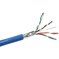 Weltron Cat 6 STP 550 MHz Solid Shielded Plenum CMP Cable 1000 Feet Blue picture
