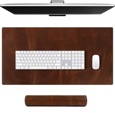 YSAGi Real Leather Desk Pad 2mm Crazy Horse Mouse Mat Self-Healing 3 Sizes picture