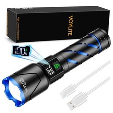 Rechargeable Flashlights High Lumens - 100000 LM Super Bright | 5000mAh Black picture