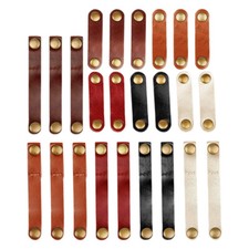 24PCS Leather Cable Straps Handmade Leather Cord Organizer Cable Tie Keeper picture
